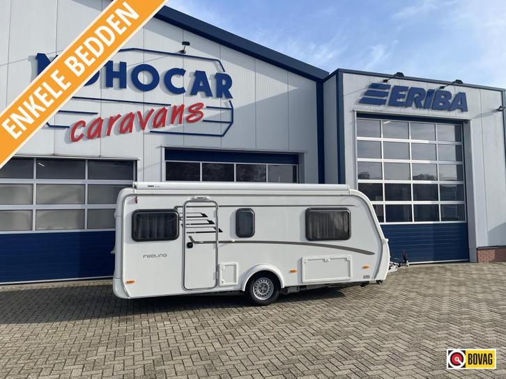 Eriba Feeling 470 Mover, Unico en Thule, Caravans en Kamperen, Caravans, tot en met 3, 1000 - 1250 kg, Rondzit, Eriba, 2 aparte bedden