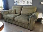 Mosgroene stoffen Suede Look bank 2 zits, Huis en Inrichting, Ophalen, Gebruikt, Stof