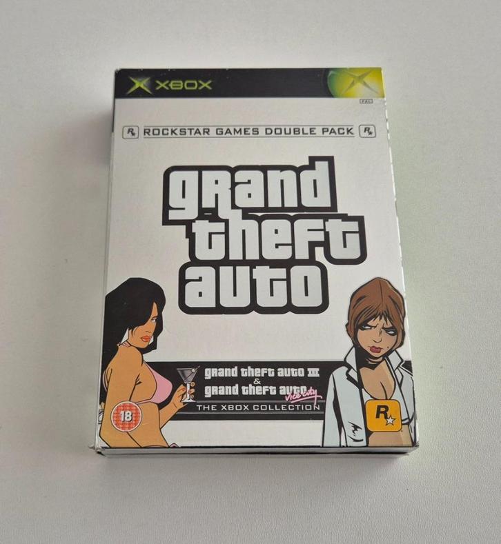 GTA Grand Theft Auto Double Pack Xbox Original Game Compleet, Spelcomputers en Games, Games | Xbox Original, Gebruikt, Avontuur en Actie