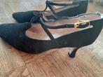 Tango dansschoenen zwart suede maat 4 1/2, diabolohak 6,5 cm, Ophalen, Schoenen