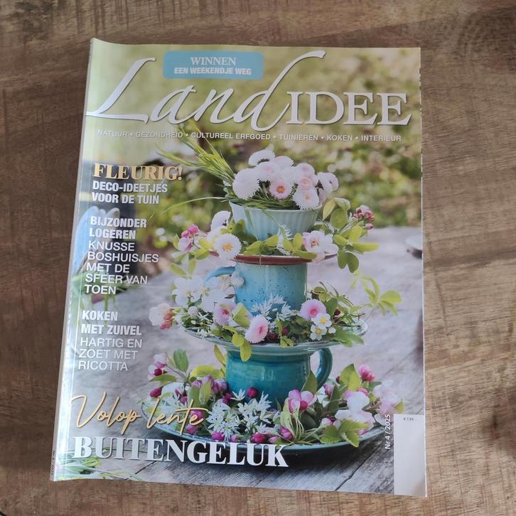 LandIdee tijdschrift 2025 Nummer 4. Volop Lente, Boeken, Tijdschriften en Kranten, Zo goed als nieuw, Damesbladen, Ophalen of Verzenden