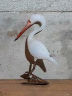 Oude Antieke Kerstbal 1718 Opaline Zwaan Ooievaar op Clip, Diversen, Kerst, Ophalen of Verzenden, U, N, J