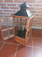 Mooie lantaarn, Huis en Inrichting, Woonaccessoires | Kandelaars en Kaarsen, Ophalen of Verzenden, Zo goed als nieuw, Hout