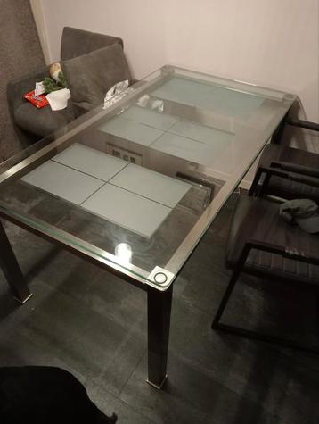 Glazen eettafel 90x160 NU WEG!!! beschikbaar voor biedingen