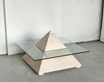 Vintage travertine pyramide coffeetable, Ophalen of Verzenden