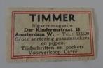 TIMMER   Sigarenmagazijn    AMSTERDAM   W, Verzenden, Zo goed als nieuw, Luciferdoosjes of -merken