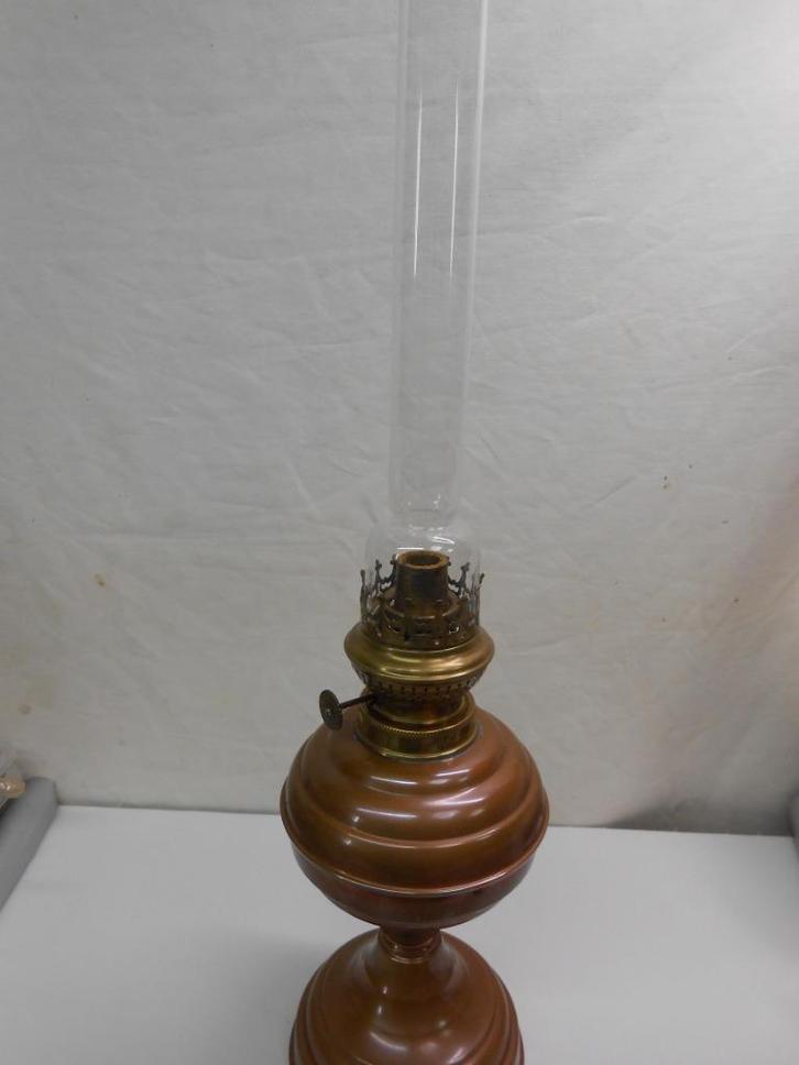 Olielamp, roodkoper, tafellamp, Antiek en Kunst, Antiek | Lampen, Ophalen of Verzenden