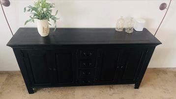 Dressoir massief zwart eiken 