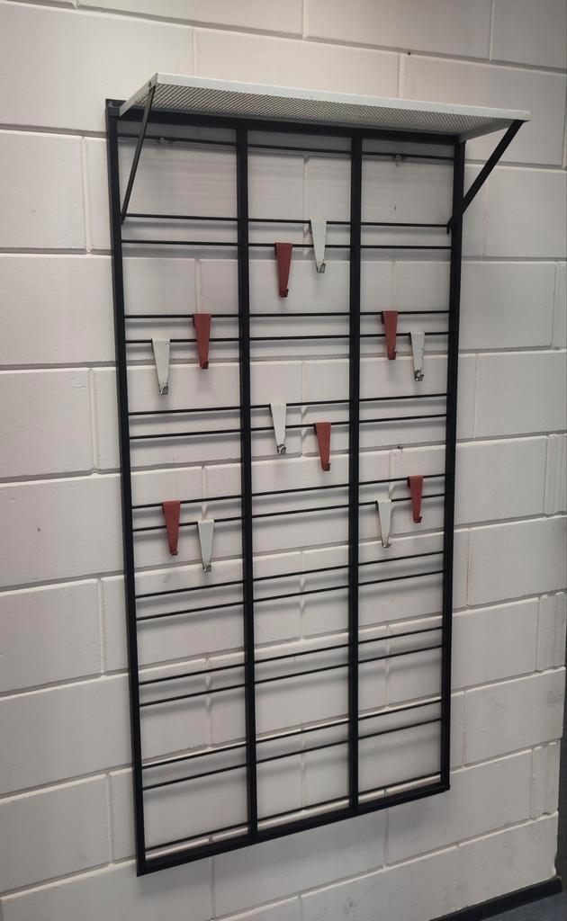 Vintage metalen kapstok toonladder Pilastro wandkapstok, Huis en Inrichting, Woonaccessoires | Kapstokken, Gebruikt, Wandkapstok