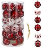 Kerstballen | 30 Stuks | 7 cm | Rood/Wit, Ophalen, Zo goed als nieuw