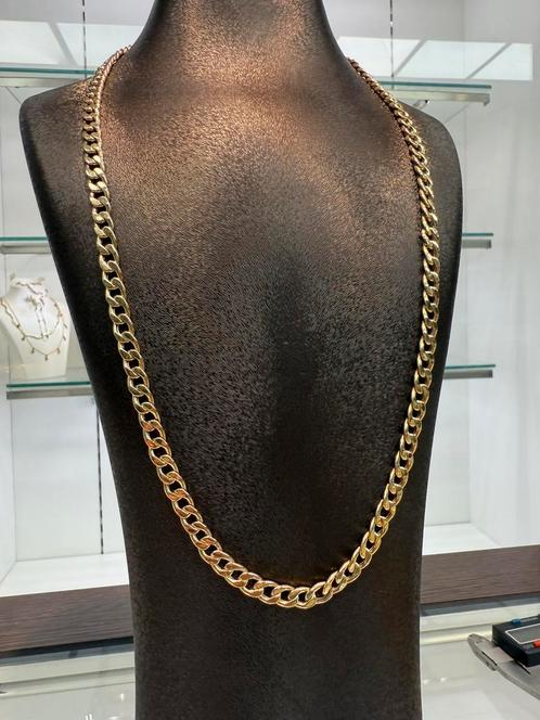 Prachtige 14 karaats gouden cuban ketting, Sieraden, Tassen en Uiterlijk, Kettingen, Nieuw, Goud, Ophalen of Verzenden