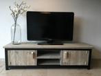 Steigerhouten Tv meubel, stalen onderstel uit eigen fabriek!, Eikenhout, 100 tot 150 cm, Nieuw, Ophalen of Verzenden