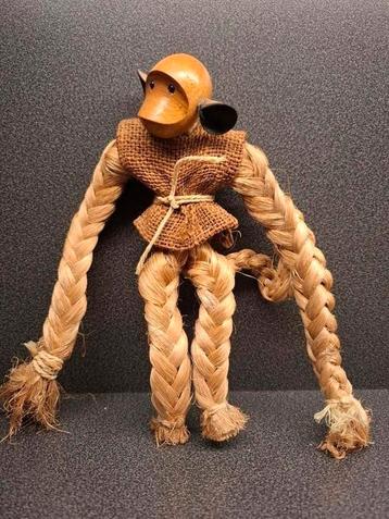 Vintage Jørgen Bloch sisal aap ca. 24 cm beschikbaar voor biedingen