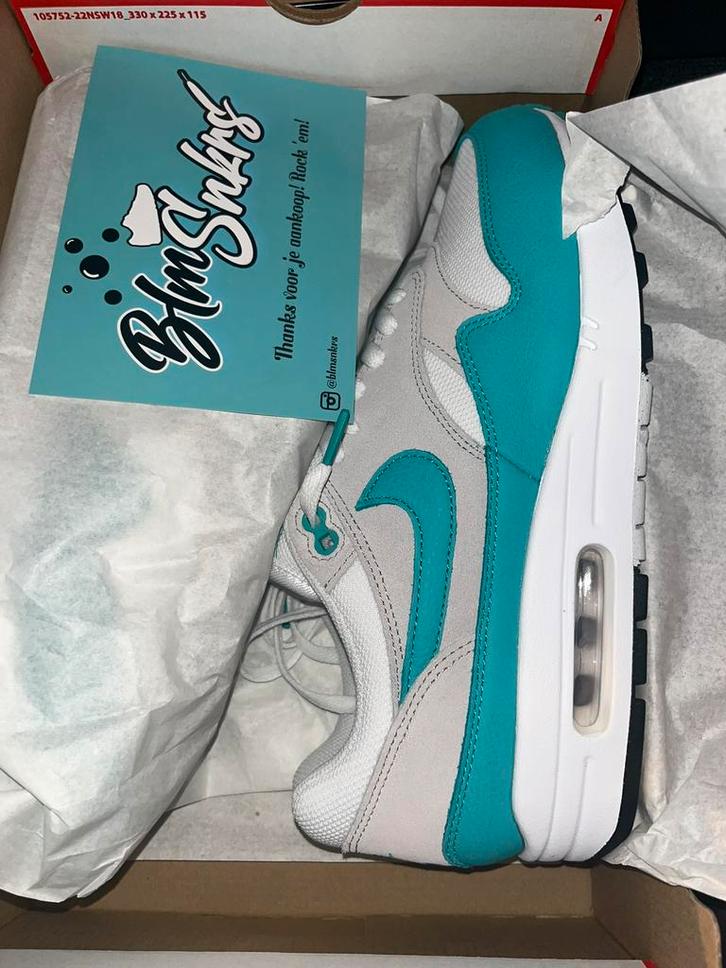 Nike Air Max 1 Clear Jade 44, Kleding | Heren, Schoenen, Nieuw, Overige kleuren, Ophalen of Verzenden