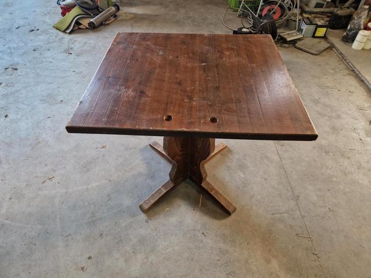 Leuke vierkante houten tafel 80x80cm, Antiek en Kunst, Antiek | Meubels | Tafels, Ophalen