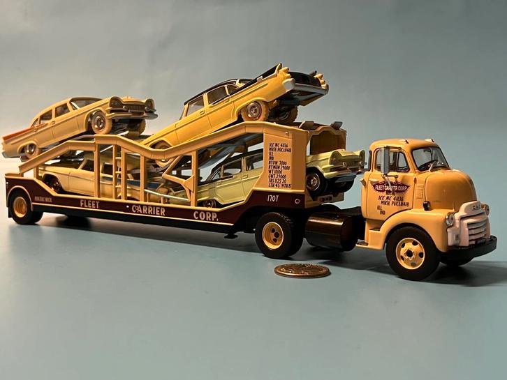 GMC & Autotransport trailer! Nieuw & doos! KIJK!, Hobby en Vrije tijd, Modelauto's | 1:50, Nieuw, Bus of Vrachtwagen, Overige merken