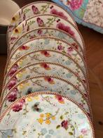 Pip Studio servies wit 8 Ontbijtborden Chinese Rose/Garden, Overige typen, Ophalen of Verzenden, Zo goed als nieuw, Overige stijlen