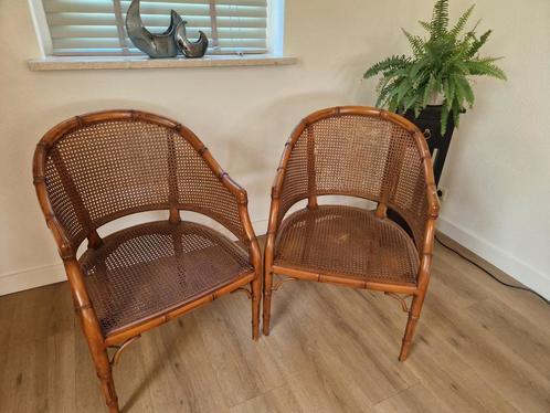 2 mooie tropische koloniale stoelen, Antiek en Kunst, Antiek | Meubels | Stoelen en Banken, Ophalen