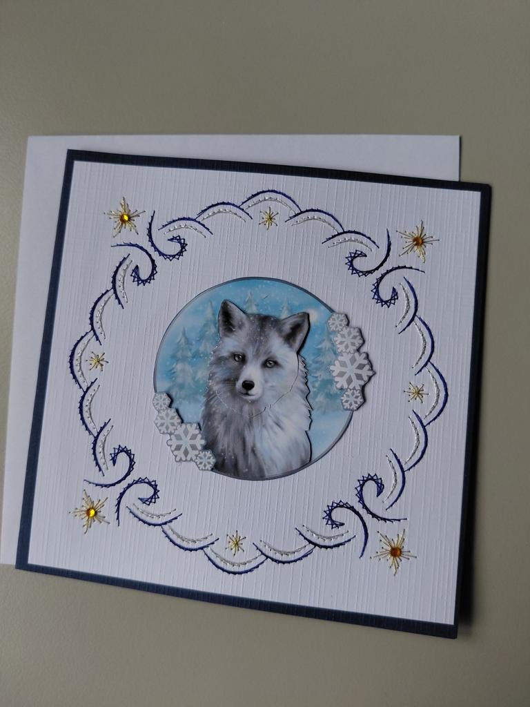 Handgemaakte kaart met vos, Ophalen of Verzenden, Nieuw, Dieren