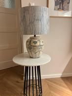 Bijzettafel marmerblad, Huis en Inrichting, Minder dan 55 cm, Metaal of Aluminium, Rond, Zo goed als nieuw