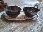Oud vintage Gero Sola  Suikerpot & Melkkan - Vintage Antiek, Antiek en Kunst, Antiek | Goud en Zilver, Ophalen of Verzenden, Zilver