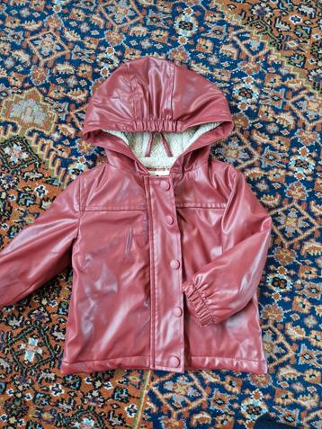 Heerlijke burgundy winterjas regenjas - imitatieleer maat 80 beschikbaar voor biedingen