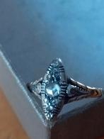 Antieke karaat gouden navette ring gezet met 11 roosdiamante, Ophalen of Verzenden, Goud, Ring, Met edelsteen