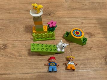 Lego duplo speeltuin 2 kind poppetjes kat en vogel speelset! beschikbaar voor biedingen