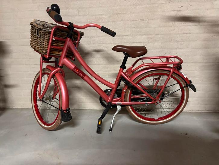 Roze Meisjesfiets Loekie 50cm met Mand, Fietsen en Brommers, Fietsen | Meisjes, Gebruikt, 16 inch, Ophalen