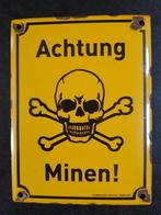 Emaille bord Achtung Minen, Verzamelen, Militaria | Tweede Wereldoorlog, Ophalen of Verzenden, Overige soorten, Duitsland, Overige typen