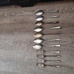 Vintage Camelia silver plate 4 vorken en 6 lepels, Antiek en Kunst, Antiek | Bestek, Ophalen of Verzenden