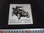 sticker oltimer auto spyker - lips autotron drunen wit *, Ophalen, Zo goed als nieuw