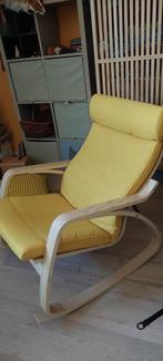 Okergele Poang schommelstoel IKEA, Huis en Inrichting, Ophalen, Gebruikt, Hout, Poang IKEA