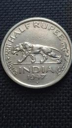Half rupee 1947 India, Postzegels en Munten, Munten | Azië, Ophalen of Verzenden, Losse munt, Zuid-Azië
