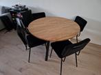 Ronde Woood Eettafel + 4 Stoelen, Ophalen, Gebruikt, Modern, 4 tot 6 stoelen