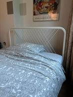 Ikea Nesttun bedframe 140x200 + lattenbodem, Ophalen, Gebruikt, Wit, 140 cm