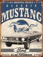 Classic Mustang All American Muscle.  Metalen wandbord, Ophalen of Verzenden, Nieuw, Reclamebord