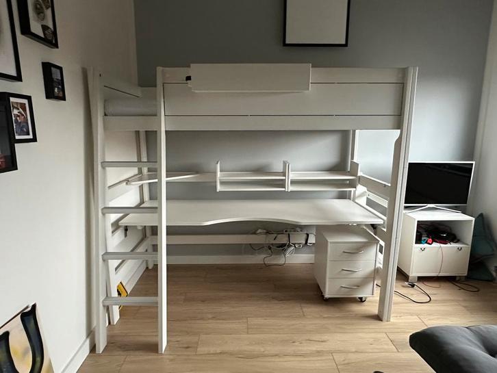 Lifetime hoogslaper + bureau en vele extra’s Wit, Huis en Inrichting, Slaapkamer | Stapelbedden en Hoogslapers, Zo goed als nieuw