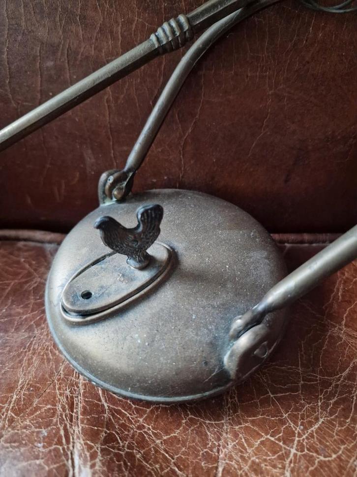 Antieke koperen olielamp, Antiek en Kunst, Antiek | Koper en Brons, Ophalen of Verzenden