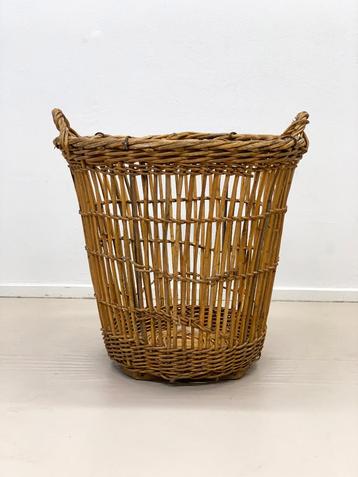 XXL Vintage zeer grote mand riet rotan wilgentenen korf  beschikbaar voor biedingen