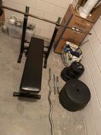 Bankdruk  set, Sport en Fitness, Fitnessapparatuur, Ophalen, Krachtstation, Zo goed als nieuw, Metaal