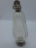 Antiek Zilveren Parfumflesje met Kristal, 19e Eeuw, Antiek en Kunst, Antiek | Glas en Kristal, Ophalen of Verzenden
