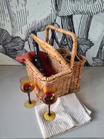 Vintage Rotan Picknickmand - Rieten Mand Zonder Accessoires, Ophalen of Verzenden, Gebruikt, Zonder inhoud