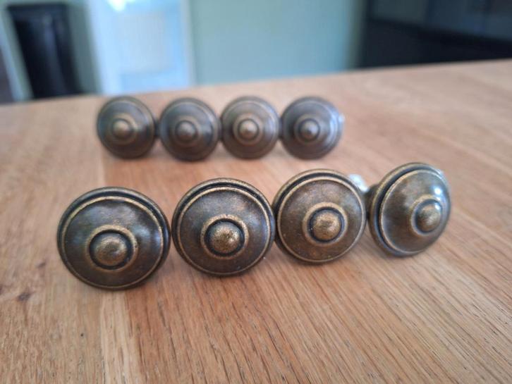 8x Vintage Kastknoppen Metaal, Huis en Inrichting, Woonaccessoires | Kapstokken, Gebruikt, Overige typen, Minder dan 100 cm, Metaal