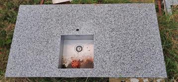 Granieten aanrechtblad 171 x 90cm , met rvs wasbak  beschikbaar voor biedingen