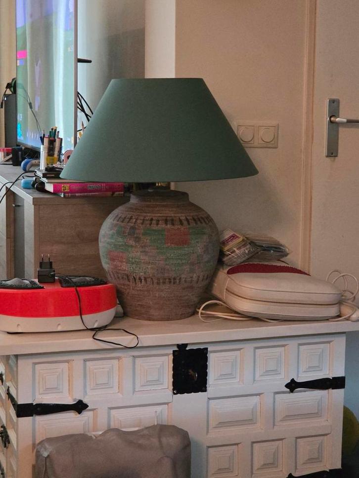 Vintage Staaande Lamp met Groene Kap, Antiek en Kunst, Antiek | Lampen, Ophalen