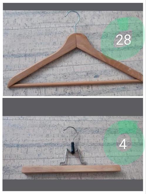 34 houten kleerhangers, Kleding | Dames, Kledinghangers, Zo goed als nieuw, Ophalen of Verzenden