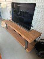Stoere TV kast van hout en metaal, Minder dan 50 cm, Gebruikt, Eikenhout, Ophalen of Verzenden