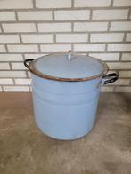 Oude geëmailleerde wasteil met deksel, Ophalen of Verzenden