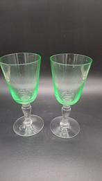 Uraniumglas Wijnglazen Set (Beschadigd), Antiek en Kunst, Ophalen of Verzenden